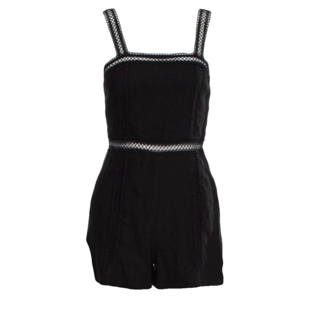 Alice + Olivia Black Lace Detail Top